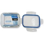 pote hermético retangular 630ml baumon com tampa pp