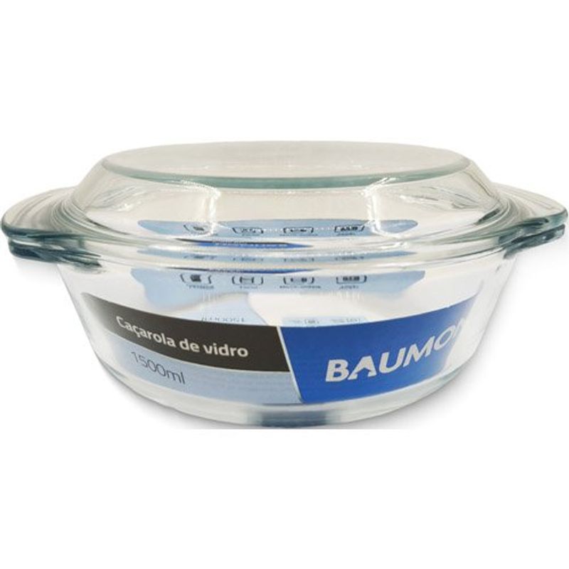 caçarola de vidro 1500ml baumon