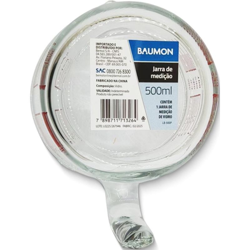 copo de medição de vidro 500ml baumon