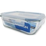 pote hermético retangular 1040ml baumon com tampa r195