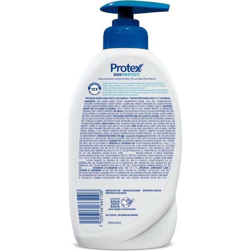 sabonete liquido protex duo protect antibacteriano 400ml