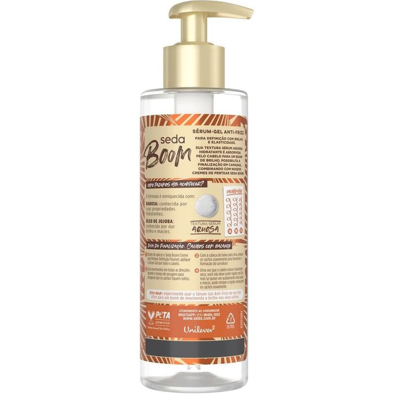 sérum gel antifrizz seda boom definição flexível 190ml