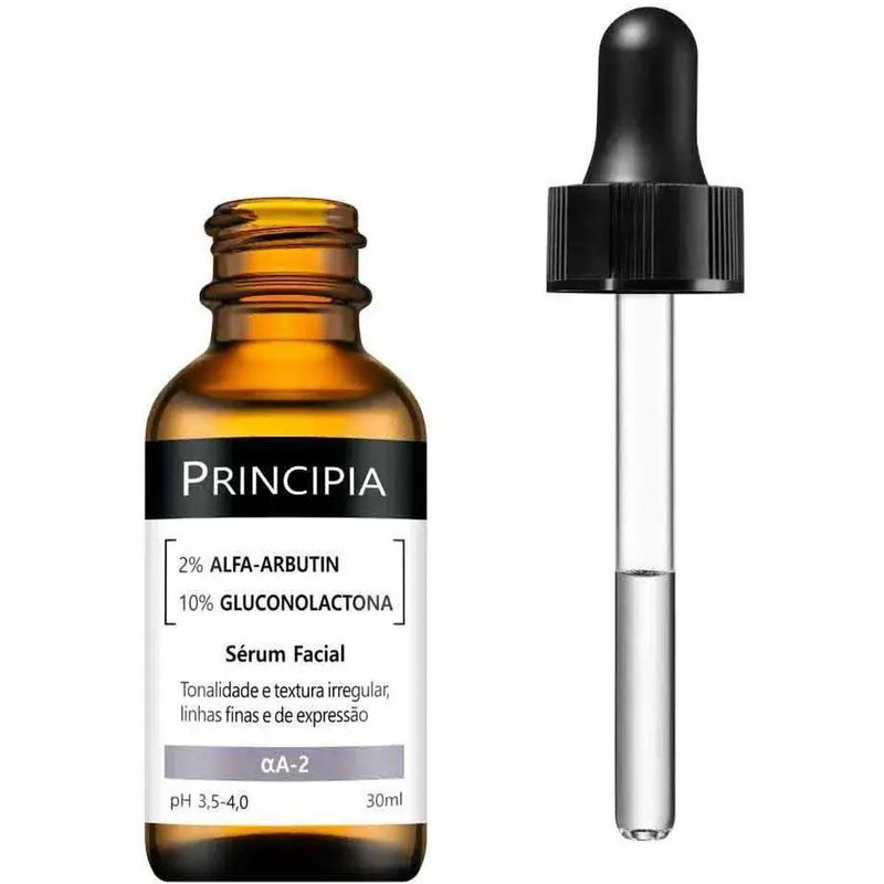 sérum facial principia 2% alfa-arbutin + 10% gluconolactone 30ml