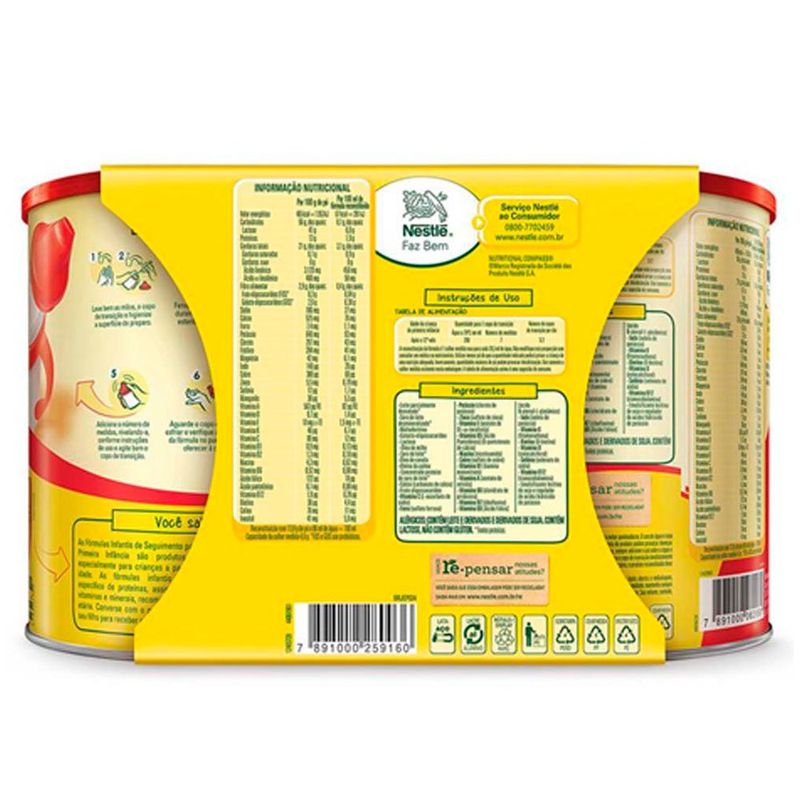 fórmula infantil ninho fases 1+ 1 a 3 anos 2 unidades