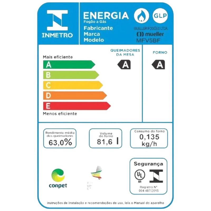 fogão 5 bocas mueller mfv5bf branco (mp)