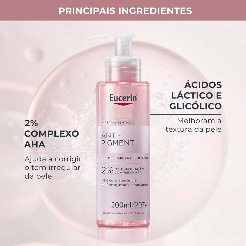 gel de limpeza esfoliante eucerin anti-pigment 200ml
