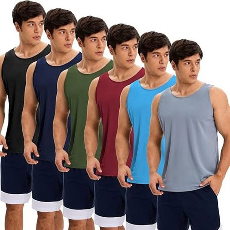 pacote de camisetas masculinas oygsieg academia 6 unidades colorida a-mbi