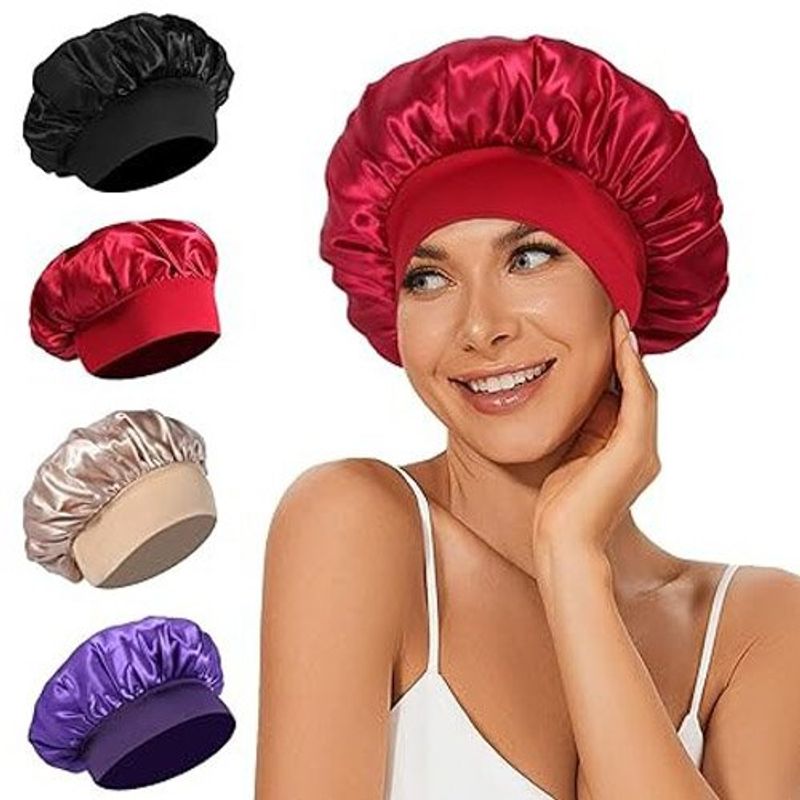 kit com 4 toucas leaduway cetim seda coloridas a-mbi