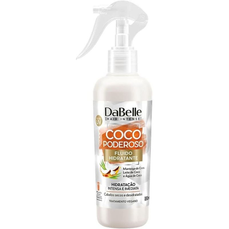 fluido hidratante spray dabelle coco poderoso 180ml