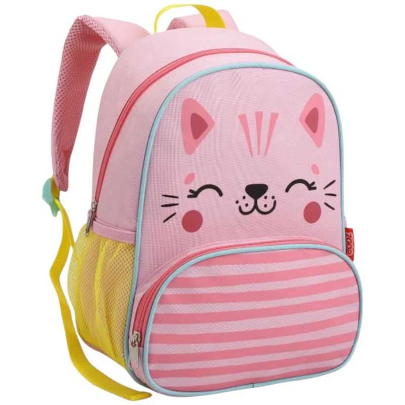 mochila infantil seanite tamanho 13 gatinha rosa (mp)