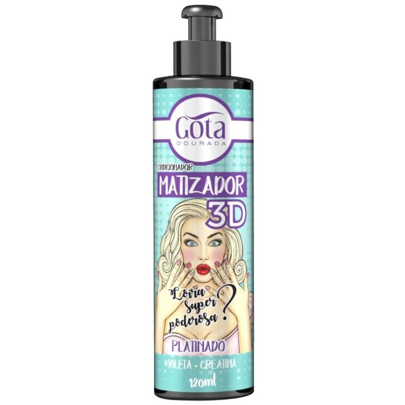 condicionador gota dourada matizador 3d platinado 120ml