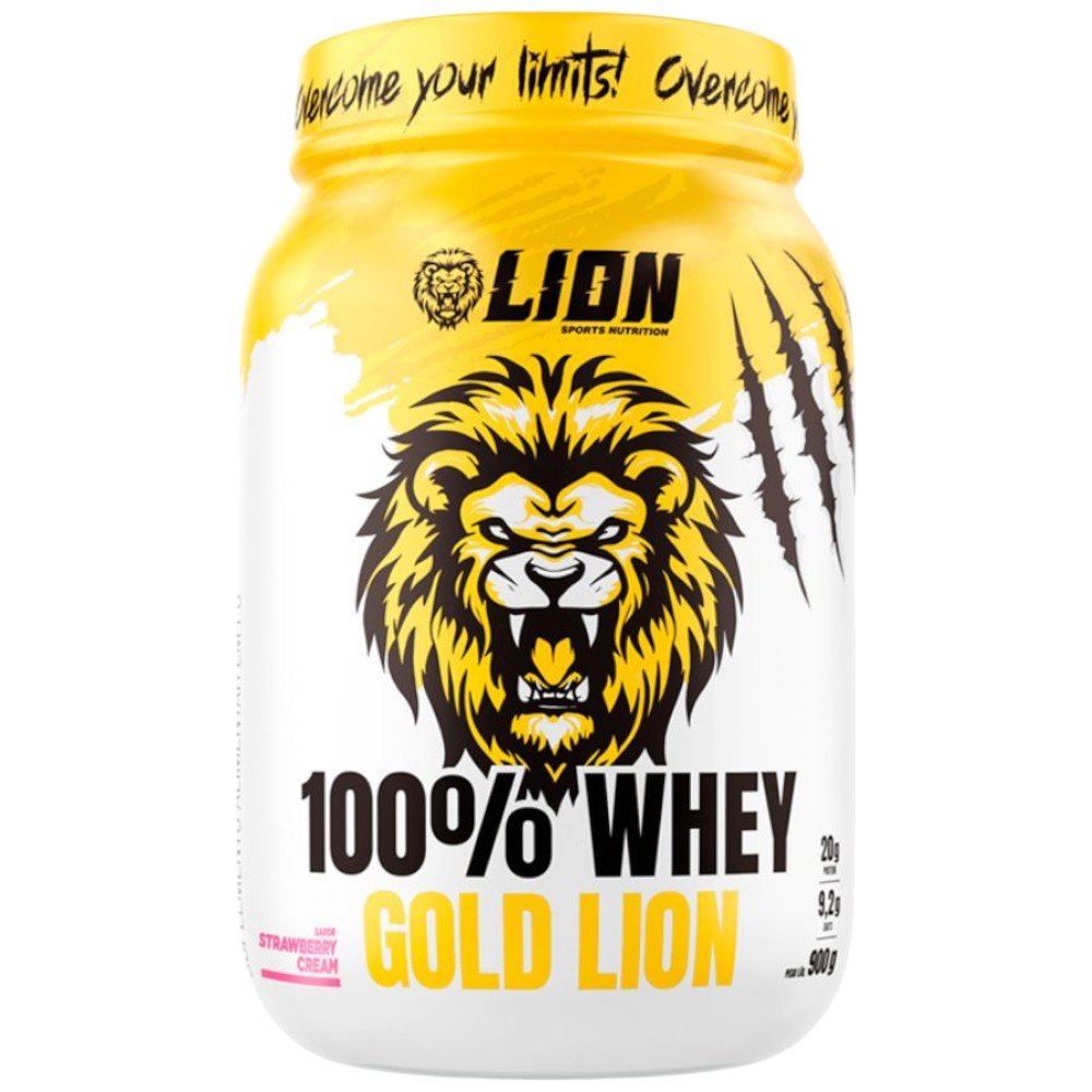 100% Whey Gold Lion Sports Strawberry Cream 900g
