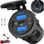 carregador veicular 12v 4 entradas usb/usb-c alfreddireck preto a-mbi