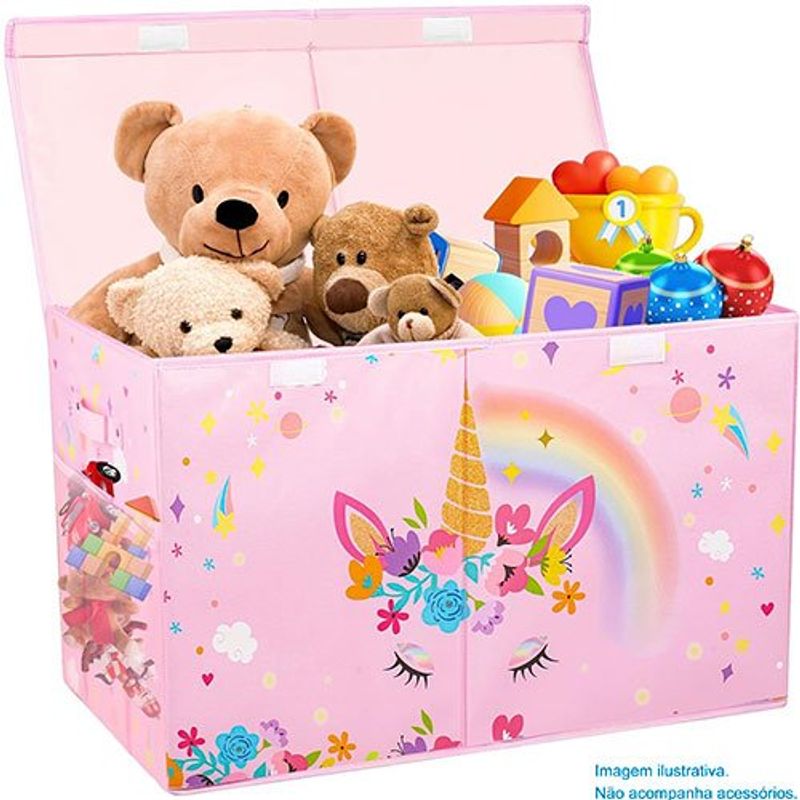 caixa de armazenamento dobrável para brinquedos mabahoo rosa a-mbi