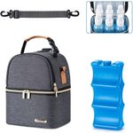 bolsa térmica para mamadeira babeyer para 6 unidades de 275ml cinza a-mbi