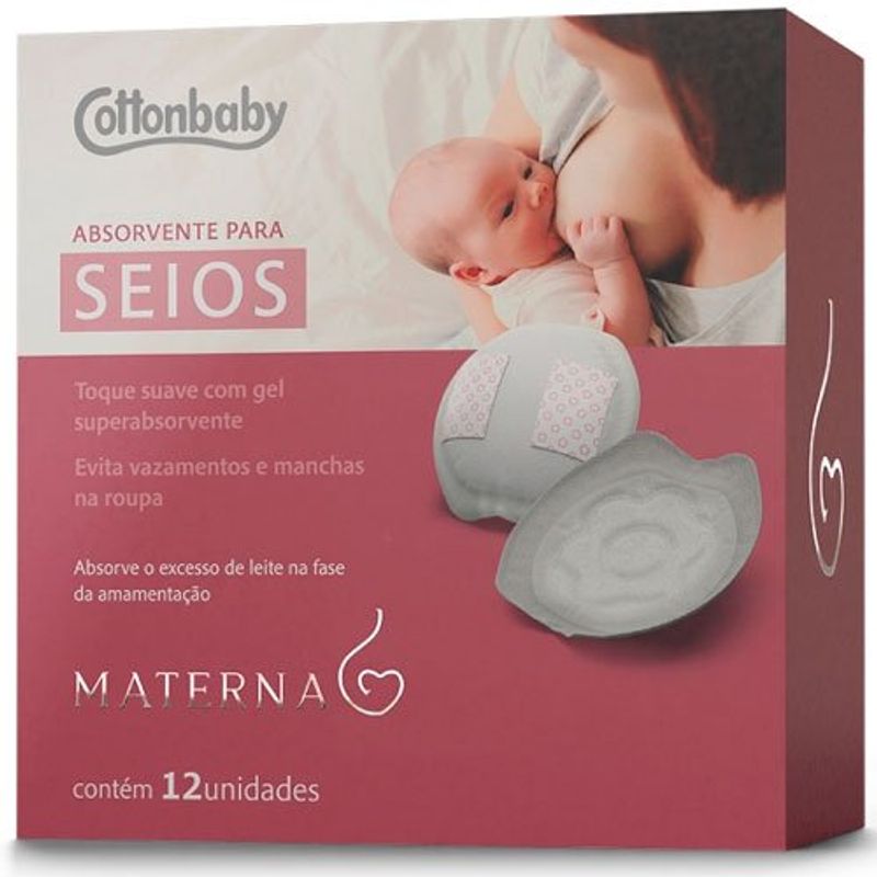 absorvente para seios cottonbaby materna