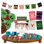 kit festa minecraft festcolor 62 peças 113156 (mp)