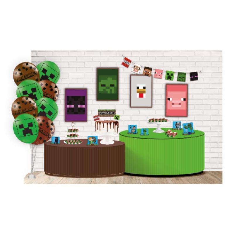 kit festa minecraft festcolor 62 peças 113156 (mp)