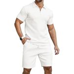 conjunto masculino camisa e short kuyigo 2 peças branco a-mbi