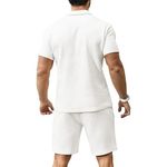conjunto masculino camisa e short kuyigo 2 peças branco a-mbi