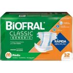 fralda geriátrica biofral classic absorção intensa tamanho m 32 unidades