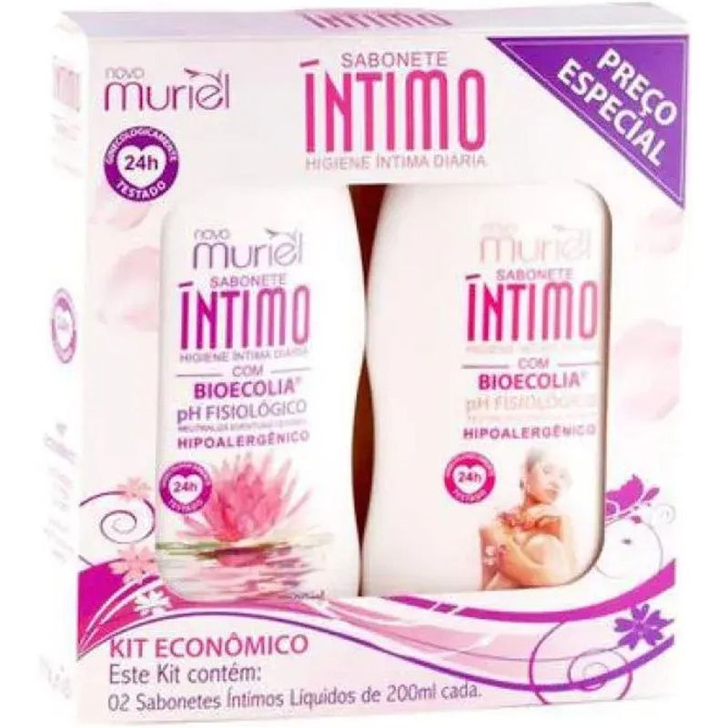 kit muriel sabonetes íntimos líquidos floral 200ml cada