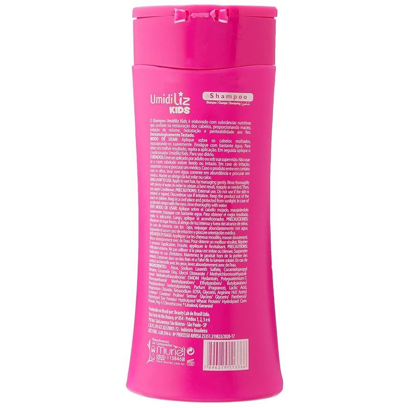 shampoo muriel umidiliz kids cachos perfeitos 250ml