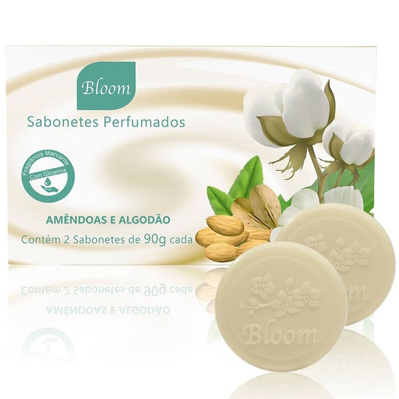 sabonetes bloom amêndoas e algodão 90g 2 unidades