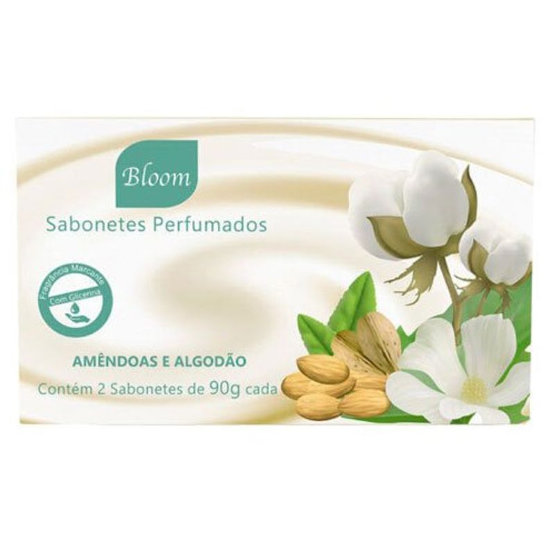 sabonetes bloom amêndoas e algodão 90g 2 unidades