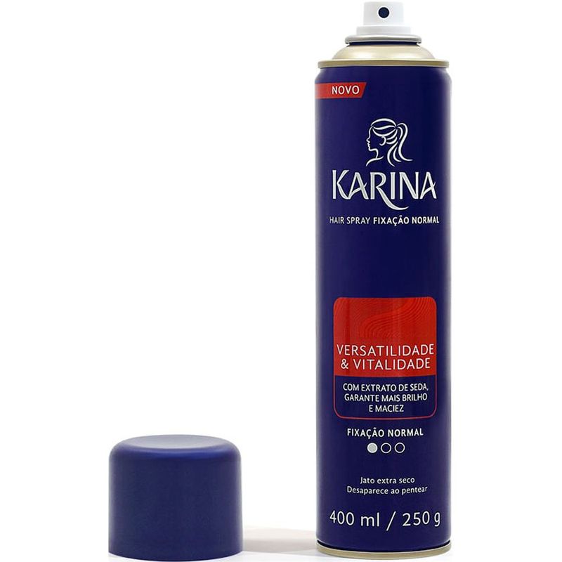 finalizador spray karina versatilidade e vitalidade fixação normal 400ml
