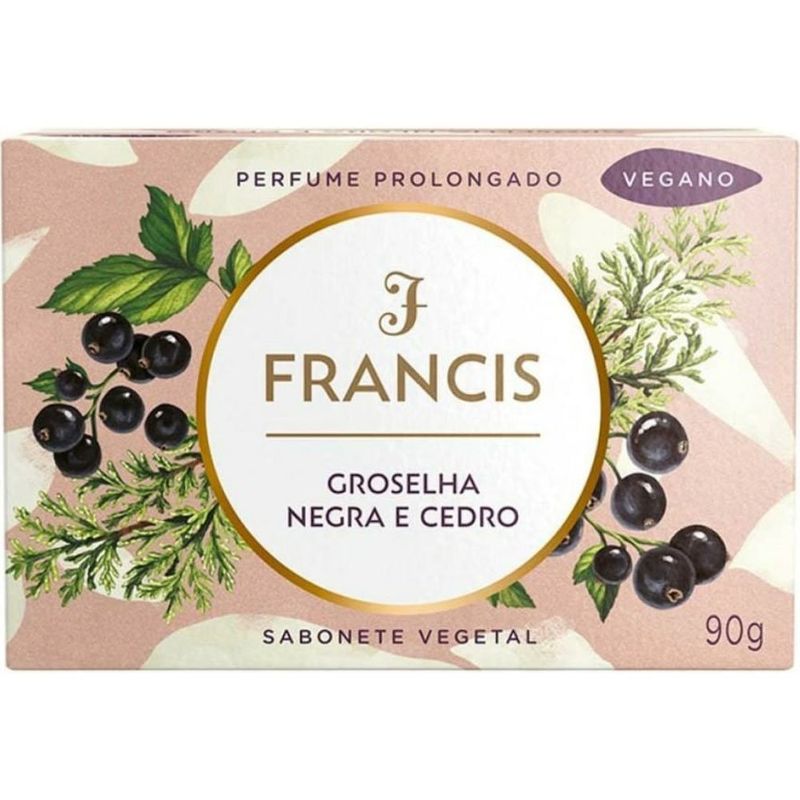 sabonete em barra francis groselha negra e cedro 90g