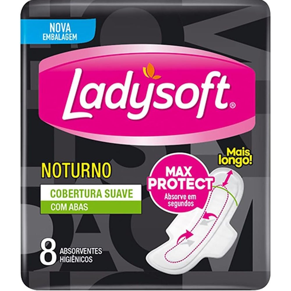 Absorventes Noturno Suave Ladysoft 8 Unidades Com Abas | Bemol