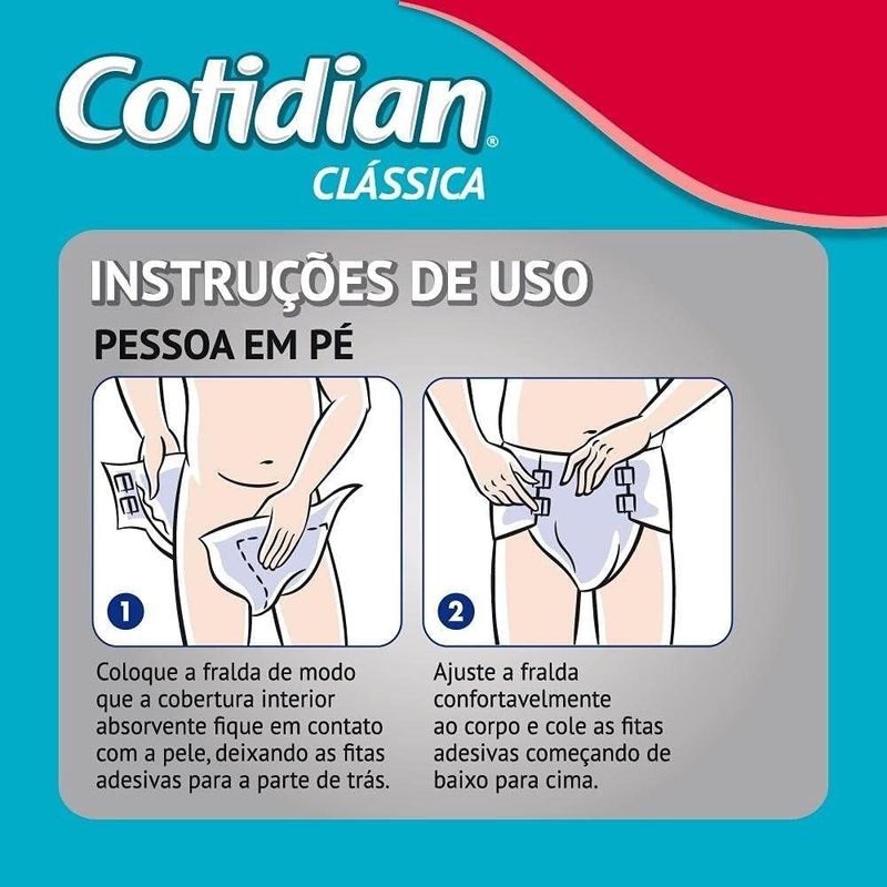 fraldas geriatrica cotidian clássica unissex tamanho m 8 unidades