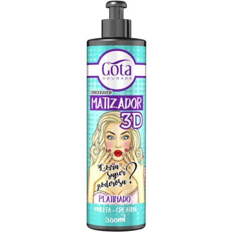condicionador gota dourada matizador 3d platinado 300ml