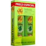 kit shampoo 340ml e condicionador 340ml gota dourada uso diario babosa
