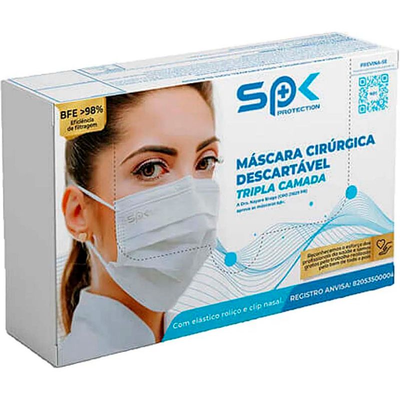 máscara descartável spk tripla camada