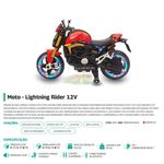 moto elétrica infantil bang toys lightning rider 12v vermelho (mp)