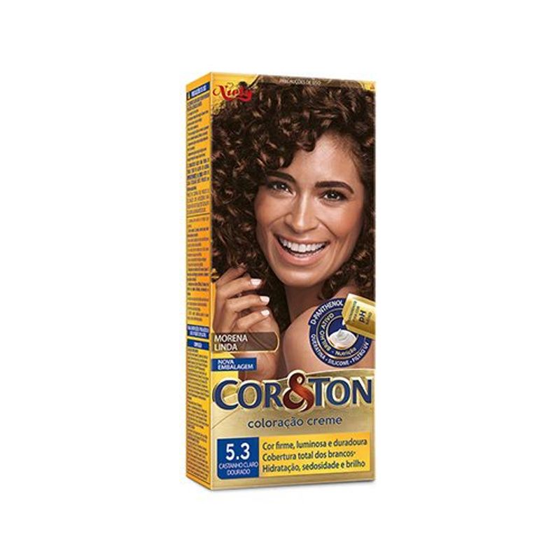 tintura para cabelo cor&ton 5.3 castanho claro dourado