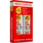 kit shampoo 340ml e condicionador 340ml gota dourada uso diario leite de coco