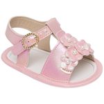 sandália infantil n° 1 pimpolho floral rosa 0110239c (mp)