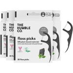 conjunto de fio dental the humble carvão 200 peças a-mbi