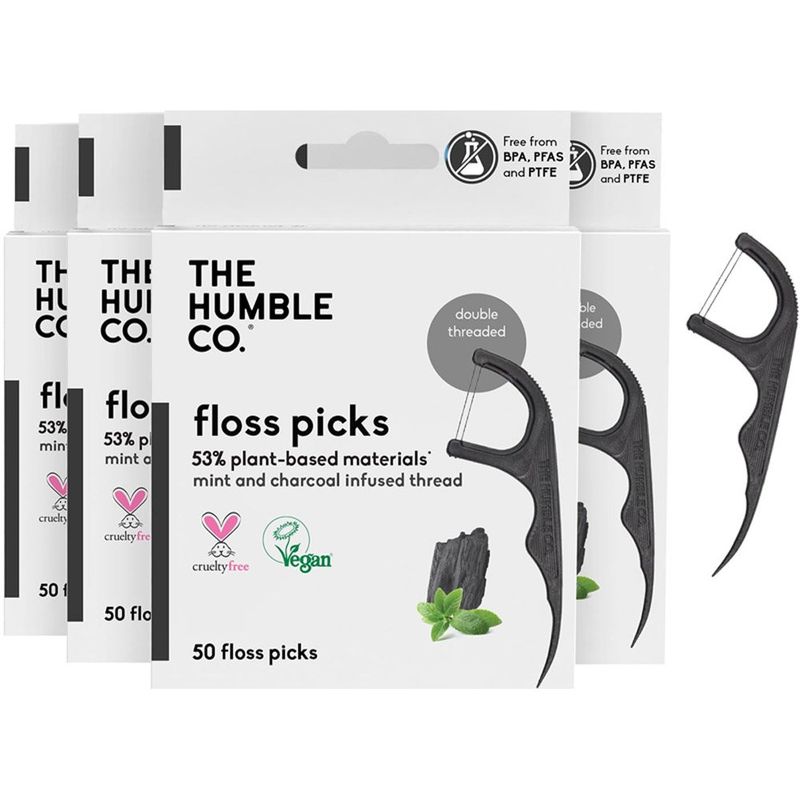 conjunto de fio dental the humble carvão 200 peças a-mbi