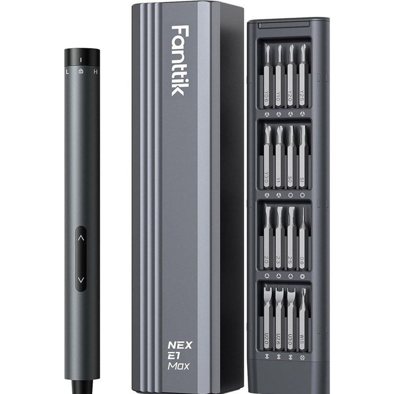 conjunto mini chave de fenda fanttik elétrico 50 peças 3,7v preto a-bi