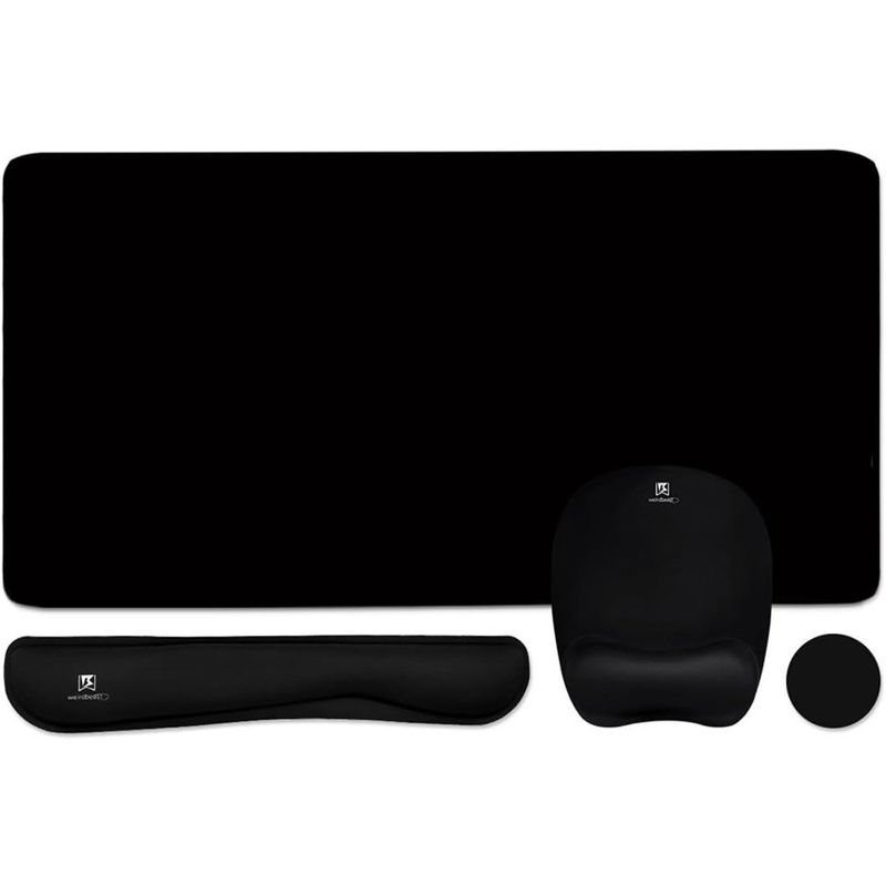 kit mousepad ergonômico wb com 4 peças preto a-mbi