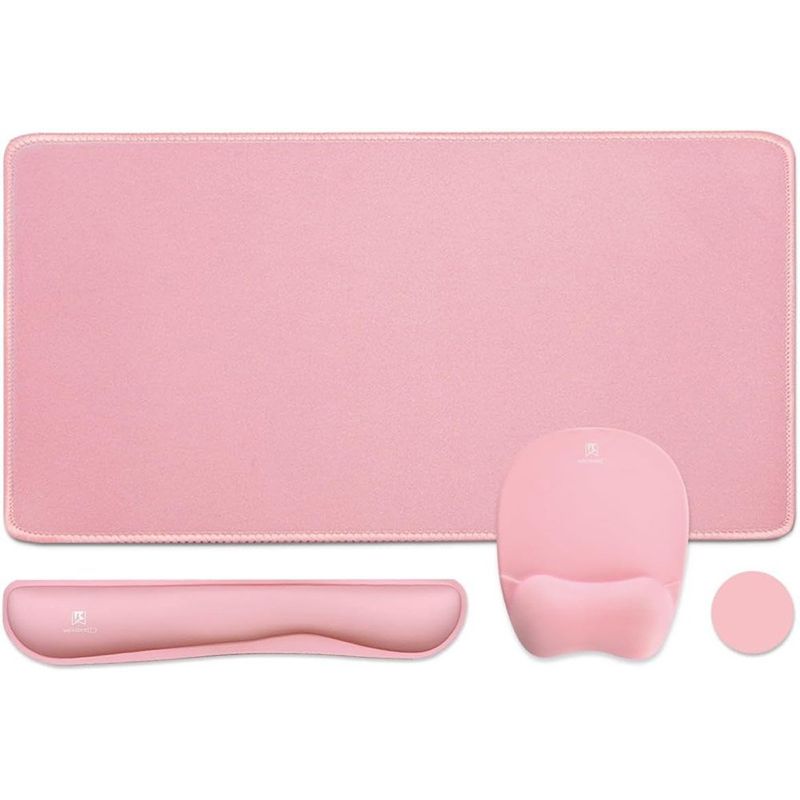 kit mousepad ergonômico wb com 4 peças rosa a-mbi