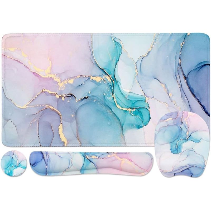 kit mousepad ergonômico wb com 4 peças azul a-mbi