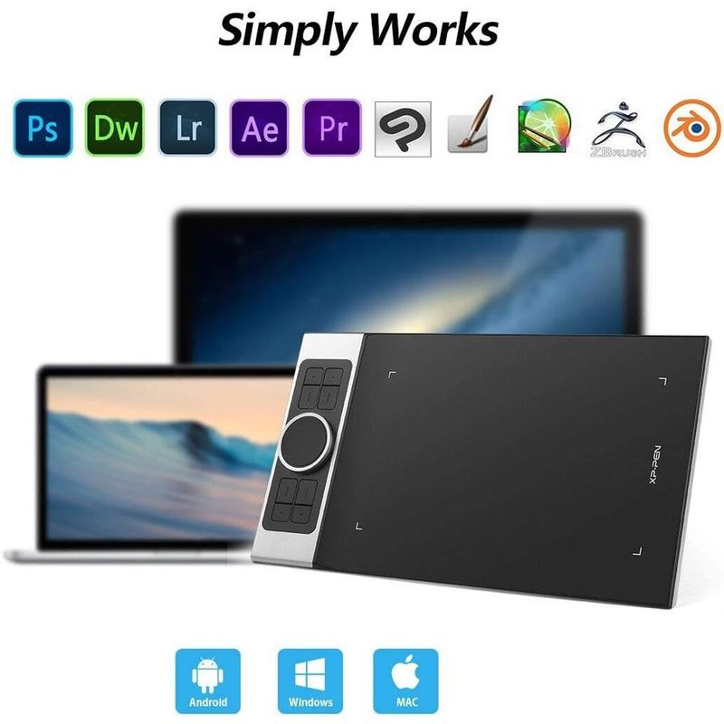 mesa xp-pen digitalizadora xp pen preto a-mbi