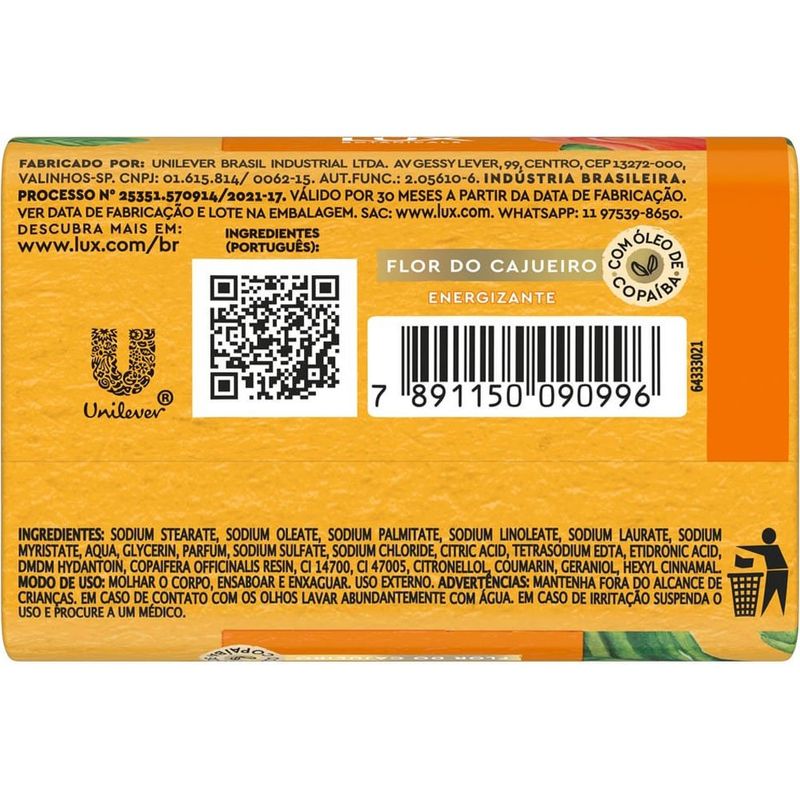 sabonete em barra glicerinado flor do cajueiro 100g