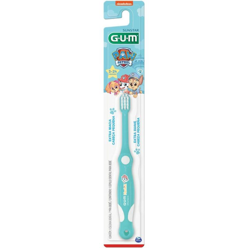 escova dental infantil gum paw patrol macia cores sortidas 1 unidade