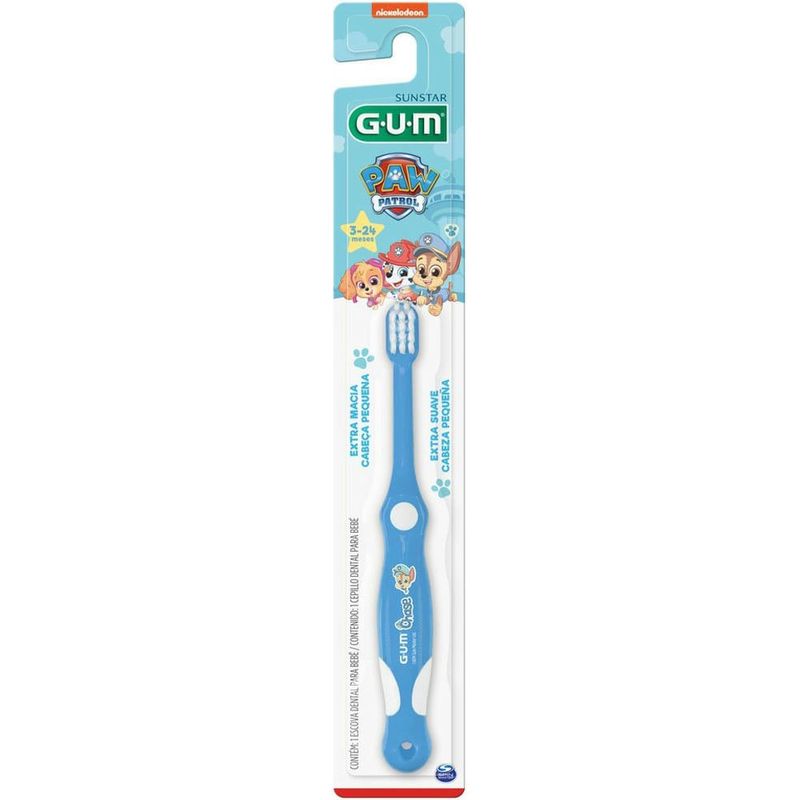 escova dental infantil gum paw patrol macia cores sortidas 1 unidade